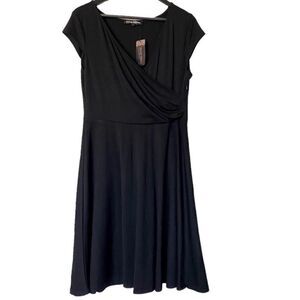 OXIULY FASHION Black Dress - Wrapped Top Size Large